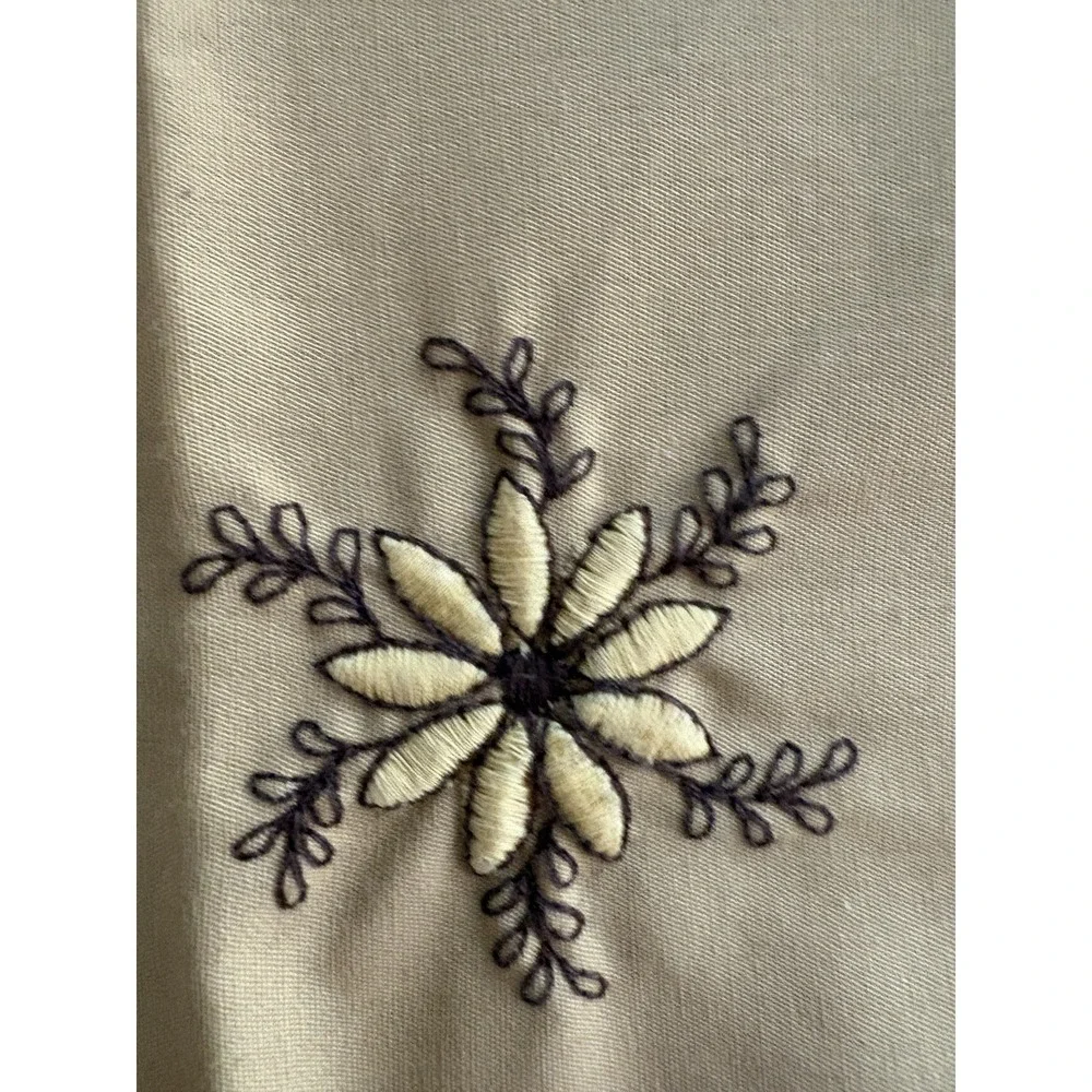 Cloth Napkins Vintage Set Of 6 MCM Yellow & Brown With Flower 16.5